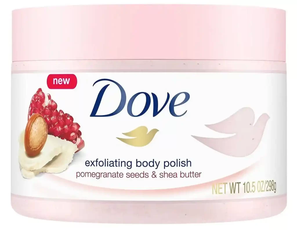 Dove Exfoliating Pomegranate and Shea Polish Body Scrub - सबसे अच्छा बॉडी स्क्रब 
